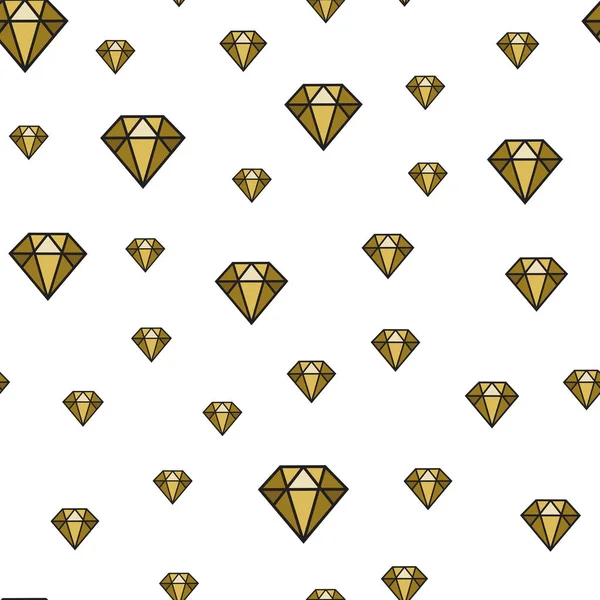 Naadloze Gele Diamanten Patroon Geïsoleerd Witte Achtergrond — Stockvector