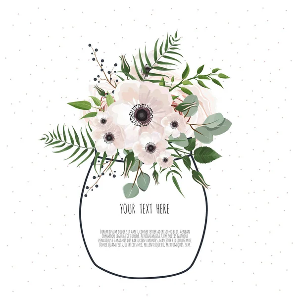 Bouquet Fleurs Printemps Pour Carte Vintage — Image vectorielle