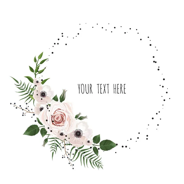 Diseño Floral Con Lugar Para Texto — Vector de stock