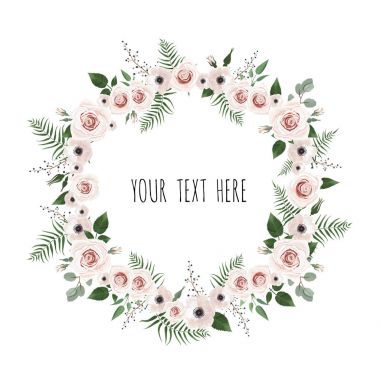 Metin için yer ile çiçek vektör çerçeve.