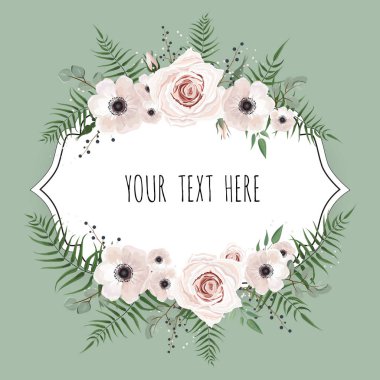 Kopya alanı ile şık çiçek tasarım.