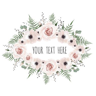 Kopya alanı ile şık çiçek tasarım.