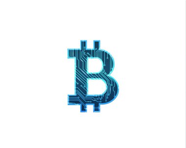 Dijital bitcoin şifreleme para birimi vektör arkaplanı.