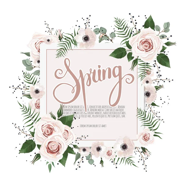 Spring sale background with beautiful flowers — Stock Vector