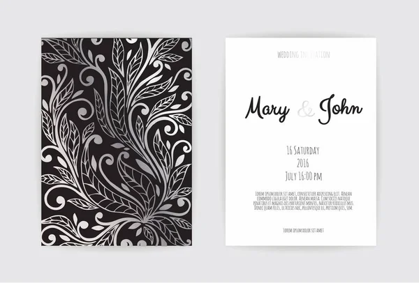 Vintage Wedding Invitation Templates Vector Illustration — Stock Vector