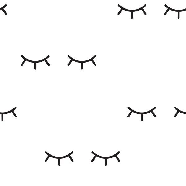 Абстрактный Рисунок Закрытыми Глазами Симпатичные Ресницы Фоновая Иллюстрация Черно Белый — стоковый вектор