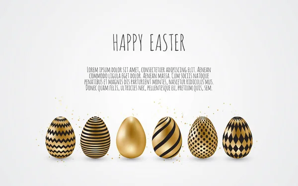 Mutlu Paskalyalar Paskalya Yumurta Dokusu Ile Beyaz Arka Plan Üzerinde — Stok Vektör