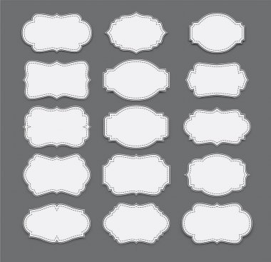 Vektör vintage etiketleri ve çerçeve ayarla. Vektör çizim Eps 10