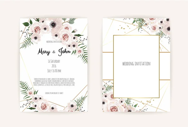Vector Invitation Handmade Floral Elements Wedding Invitation Cards Floral Elements — Stock Vector