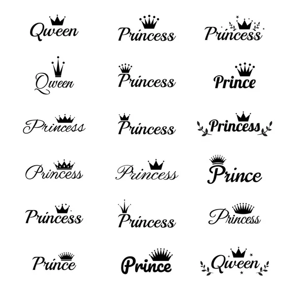 Modèle Conception Logo Crown Concept Princesse Couronne Icône — Image vectorielle