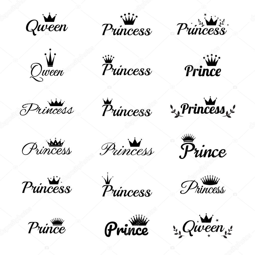 Crown Concept Logo Design Template. Princess crown icon