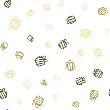 Beyaz arka plan üzerinde izole kaotik hediyeler ile Seamless Modeli