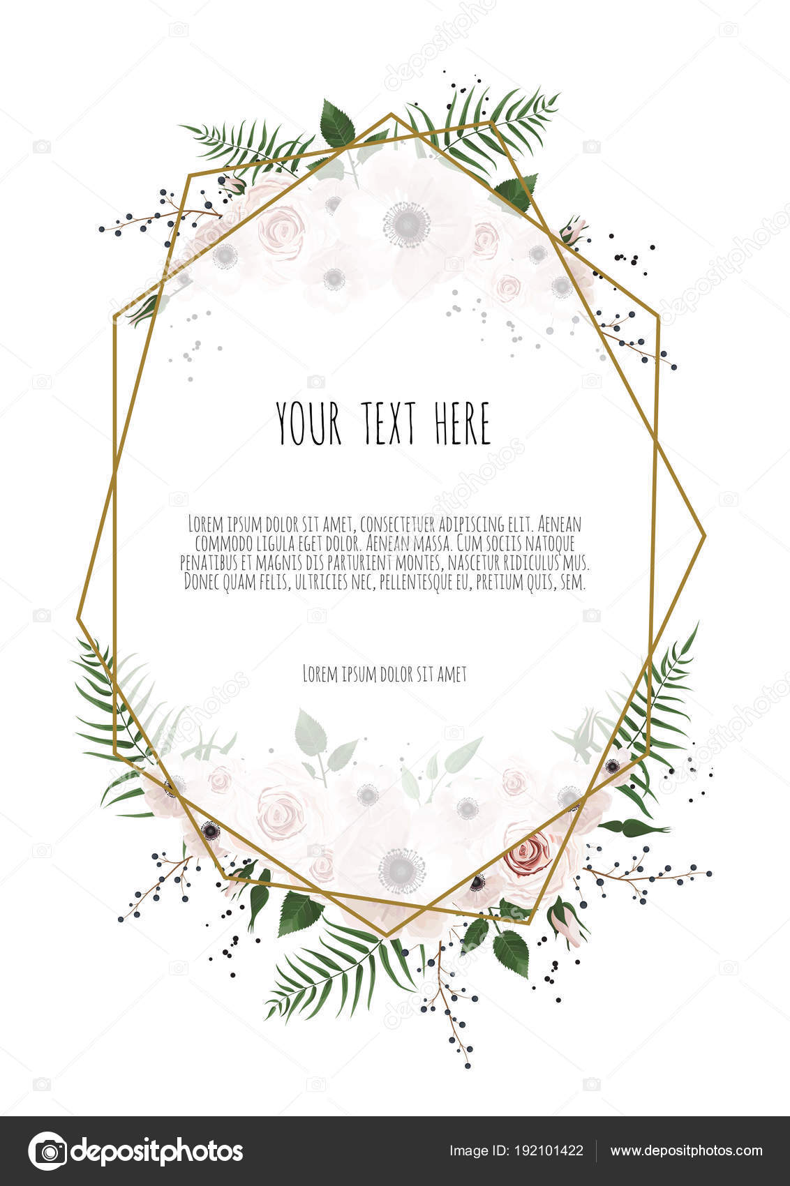 vector floral design card greeting postcard wedding invite template