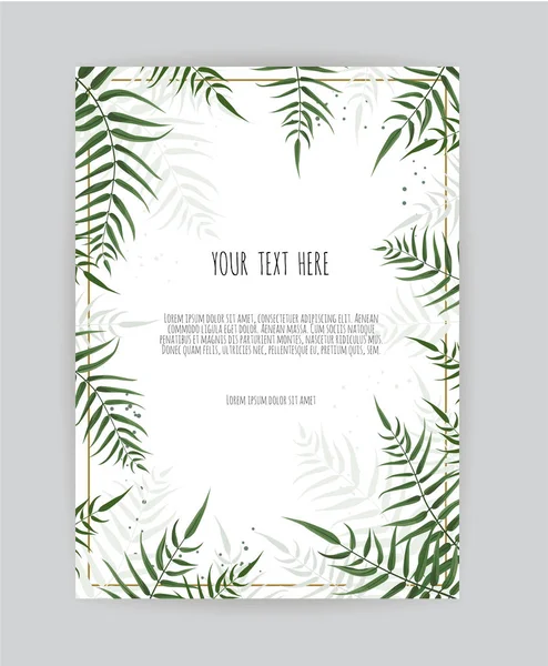 Vector Illustration Design Background Green Leaves Eucalyptus Branches Decorative Wreath — Stock Vector