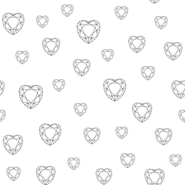 Modèle sans couture avec coeur polygonal. Fond vectoriel — Image vectorielle
