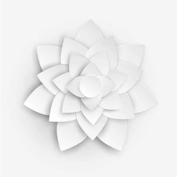 Papel Origami Flor Isolada Fundo Branco — Vetor de Stock