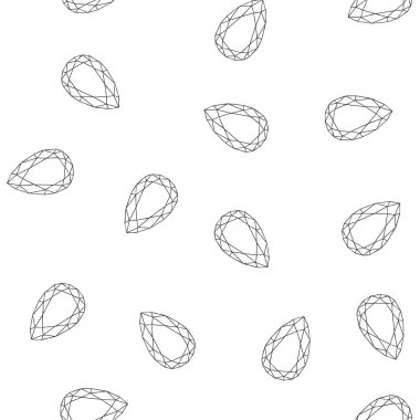 Beyaz arka plan üzerinde izole poligonal elmas ile Seamless Modeli