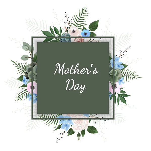 Matka s den blahopřání s pozadím květiny — Stockový vektor