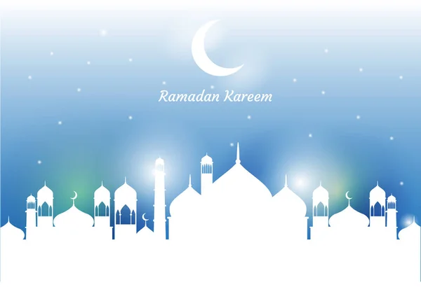 Ramadán Kareem Hermosa Tarjeta Felicitación Ramadán Kareem Antecedentes — Archivo Imágenes Vectoriales