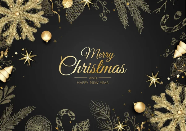 Mutlu noel arkaplanı ve noel unsuru. Vektör illüstrasyonu