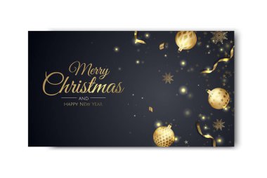 Mutlu Noeller ve mutlu yıllar. Kar taneleri ve top tasarımlı arkaplan.