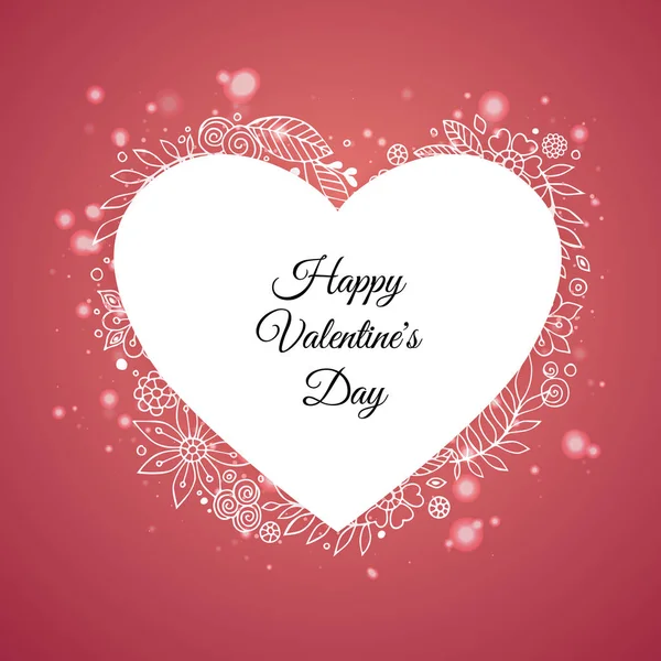 Happy valentine s day card template with paper pink and heart shaped — 스톡 벡터