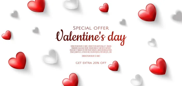 Valentinstag Verkauf Hintergrund mit Herzform. kann für Tapeten, Flyer, Einladungen, Poster, Broschüren, Banner verwendet werden. — Stockvektor