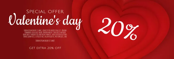 Cartel de venta de día de San Valentín con fondo rosa — Vector de stock
