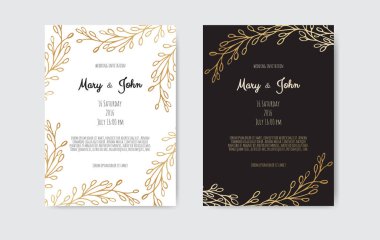 Vektör çiçek tasarım kartı. Tebrik, kartpostal düğün davet şablonu.