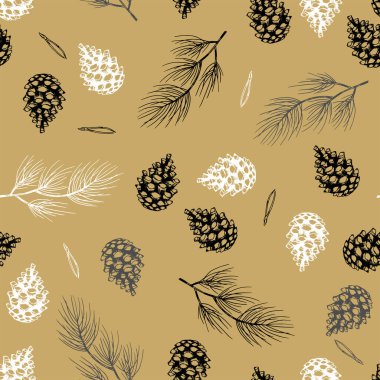 Noel Ağacı Dekorasyonları, Çam Dalları el çizimi sanat tasarımı çizimi çizimi çizimi çizimleri.