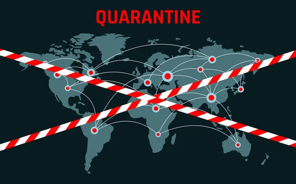 Pandemic stop Coronavirus outbreak covid-19 2019-nCoV quarantine banner. Fechado para pandemia de quarentena Imagem vetorial do Coronavirus — Vetor de Stock