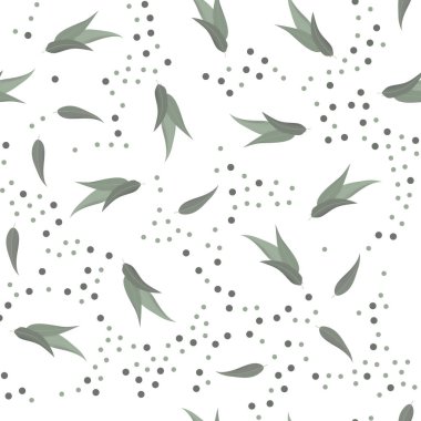 Tropikal yapraklı, soyut, pürüzsüz desen. Vektör şablonu