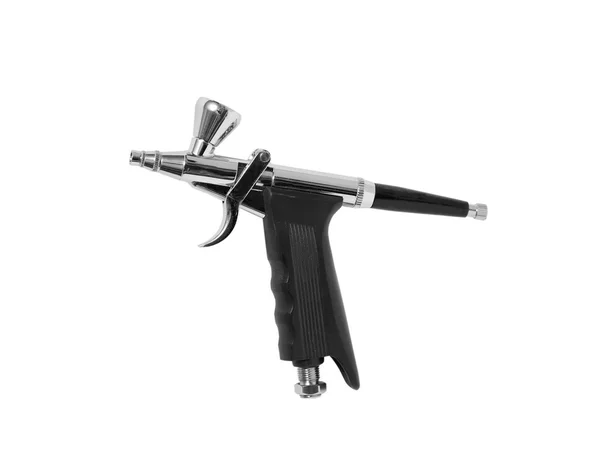 Pistola de aerógrafo no fundo branco — Fotografia de Stock
