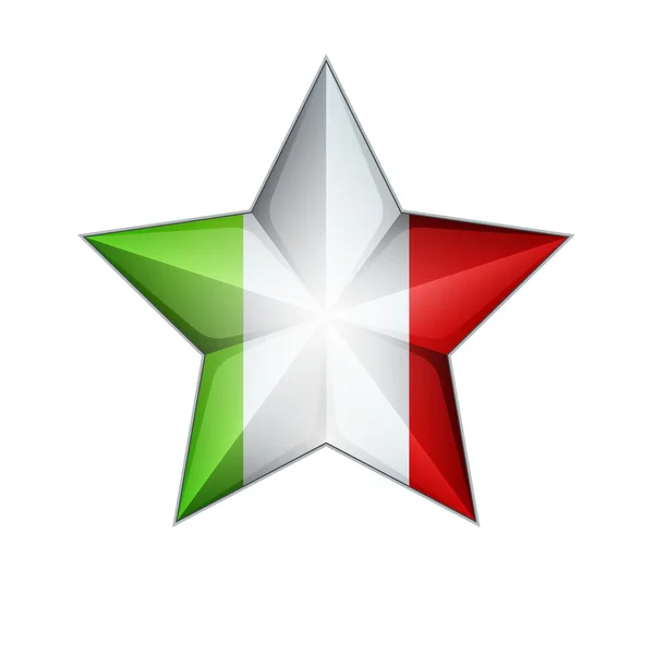 Italië vlag Star — Stockvector
