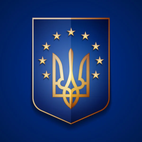 Ucraina Segno scudo — Vettoriale Stock