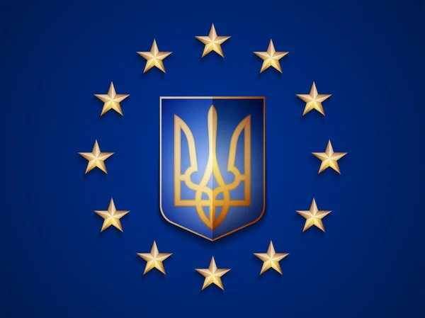 Ucrania en la Unión Europea — Vector de stock