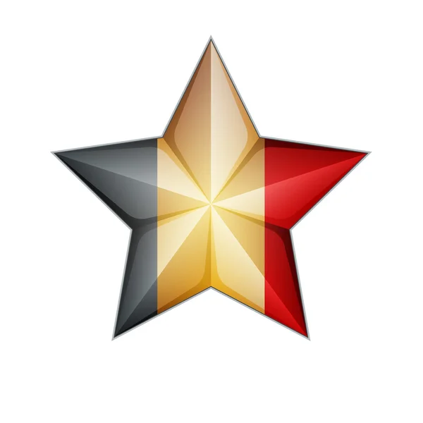 België vlag Star — Stockvector