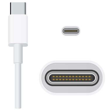 usb type-c cable clipart