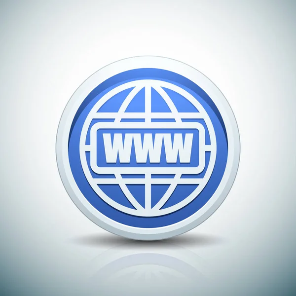 Pulsante World wide web — Vettoriale Stock