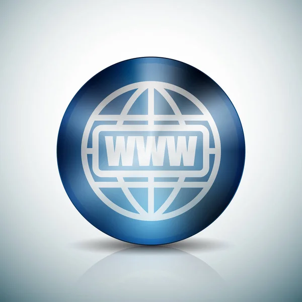 Pulsante World wide web — Vettoriale Stock