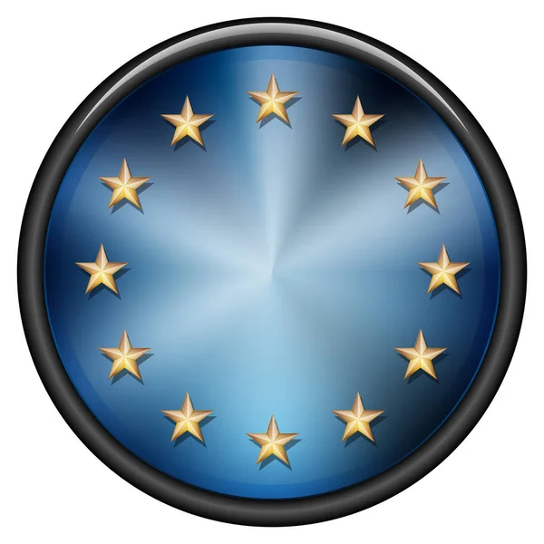Europeiska unionen metalliska knappen — Stock vektor