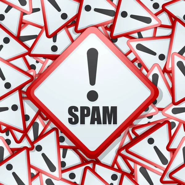 Spam waarschuwing tekenen — Stockvector
