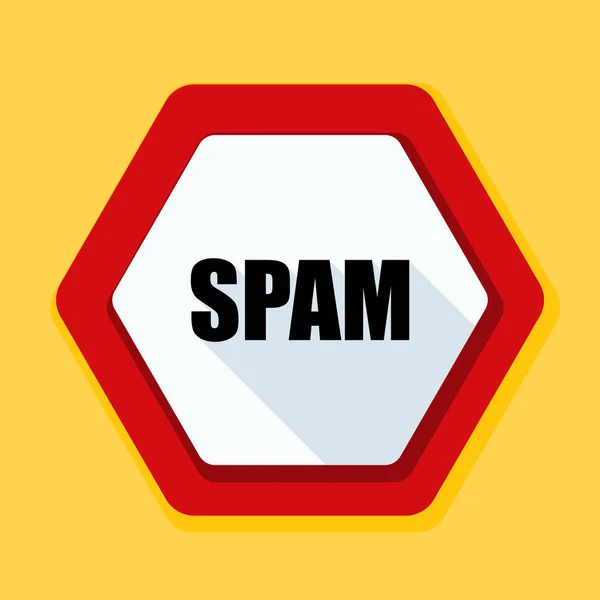 Waarschuwing teken van spam — Stockvector