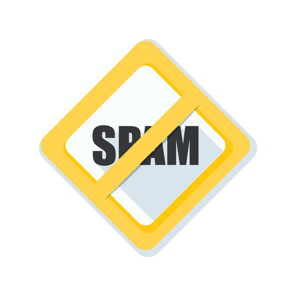 Waarschuwing teken van spam — Stockvector