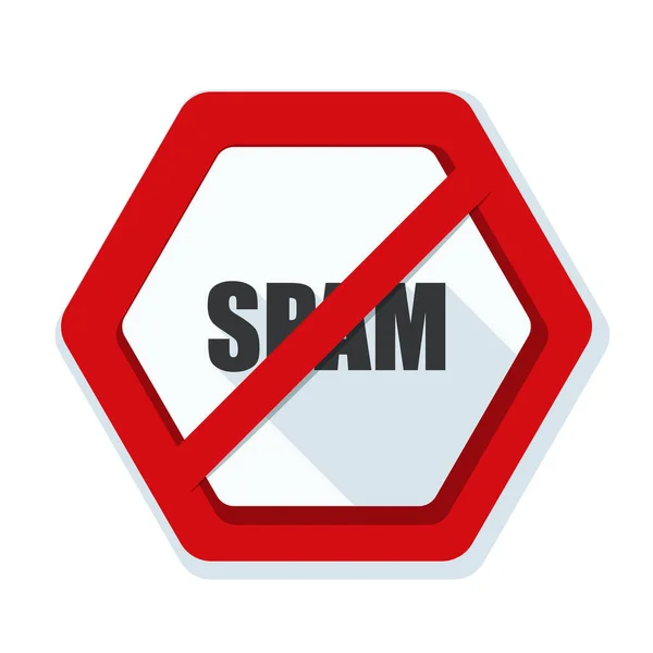 Sinal de alerta de spam — Vetor de Stock