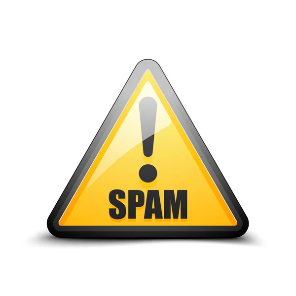 Waarschuwing teken van spam — Stockvector