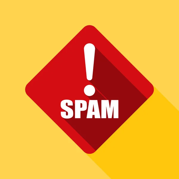 Waarschuwing teken van spam — Stockvector