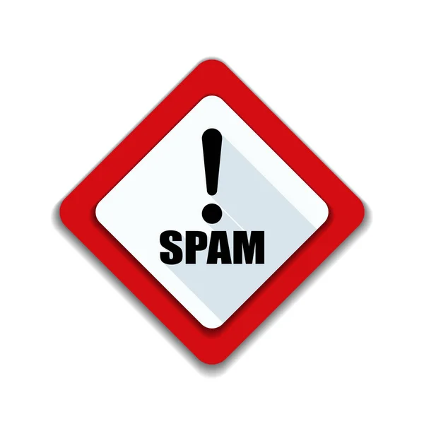 Waarschuwing teken van spam — Stockvector