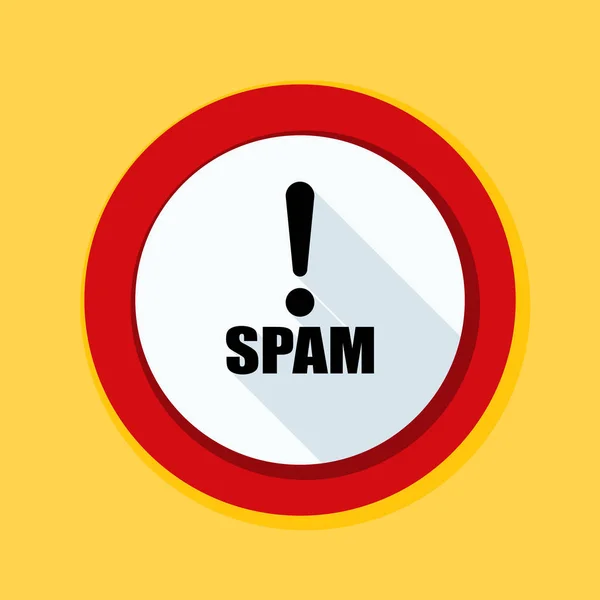 Sinal de alerta de spam — Vetor de Stock