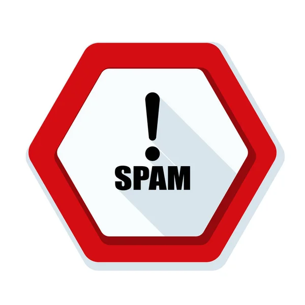 Señal de alerta de spam — Vector de stock